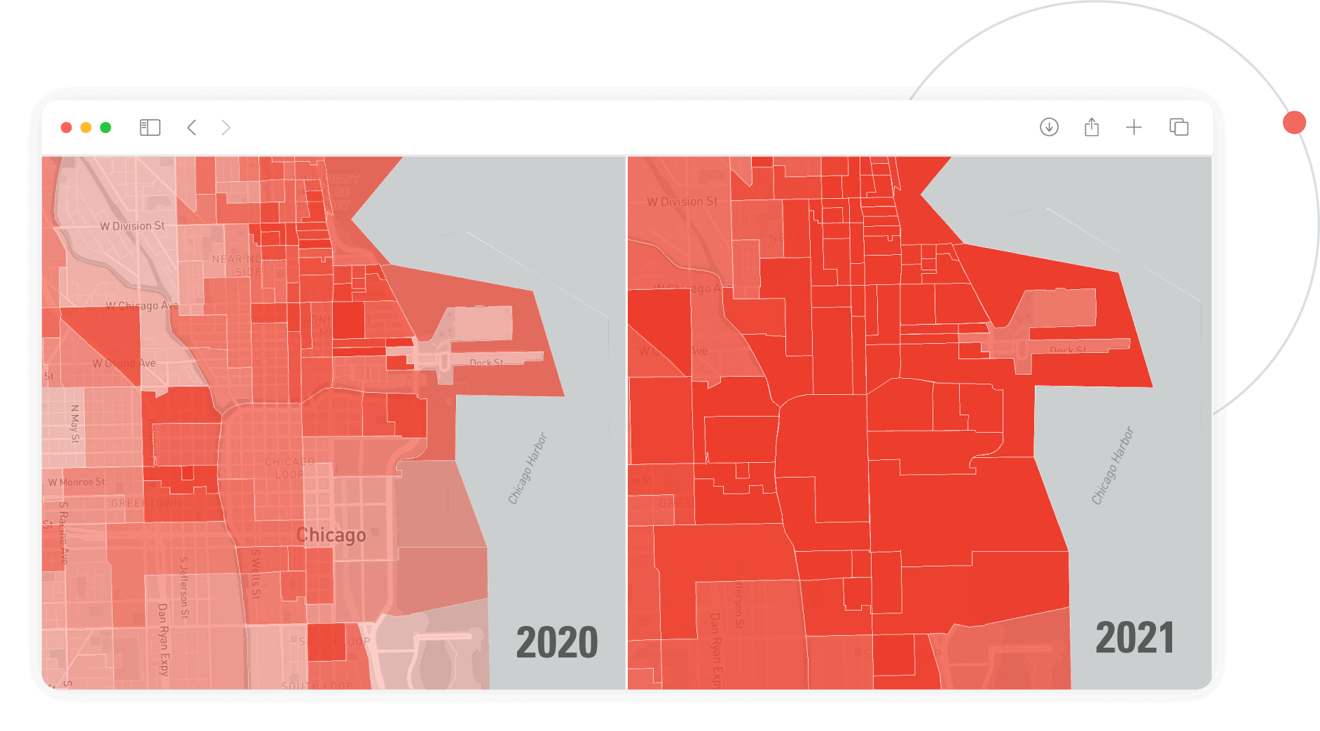 How has activity changed over time in a particular area?